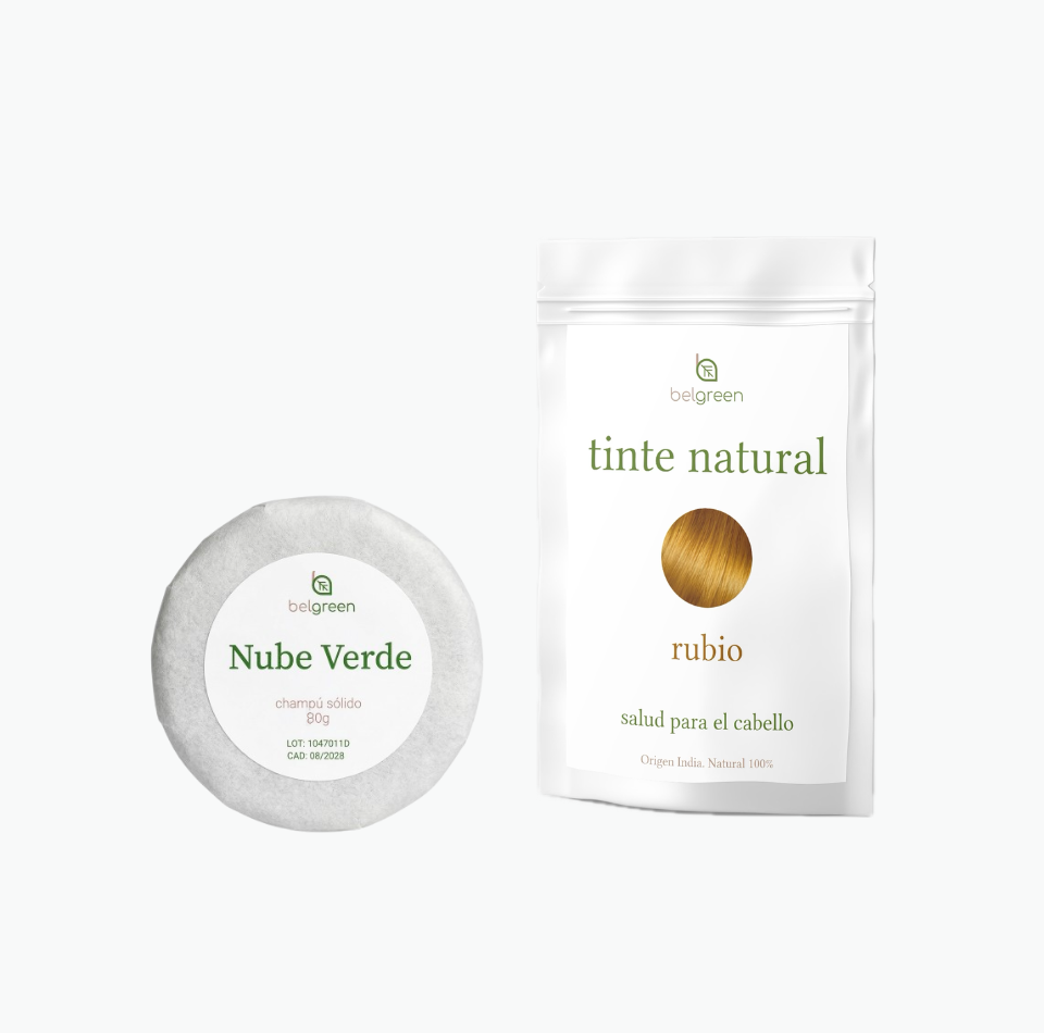 Ritual Velo Beige: Tinte Rubio Natural & Champú Sólido Nube Verde